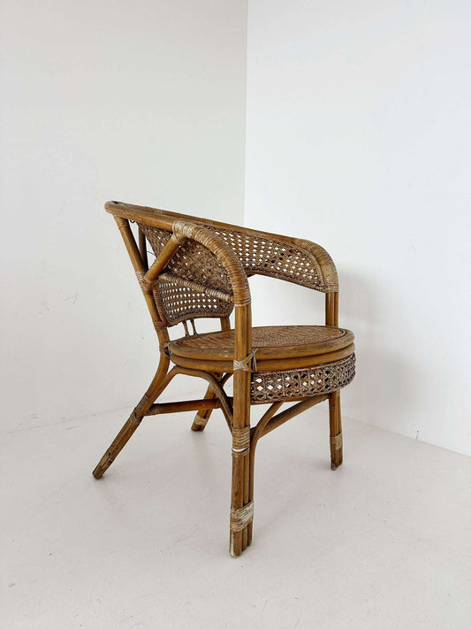 Lounge set in bamboo and woven rattan