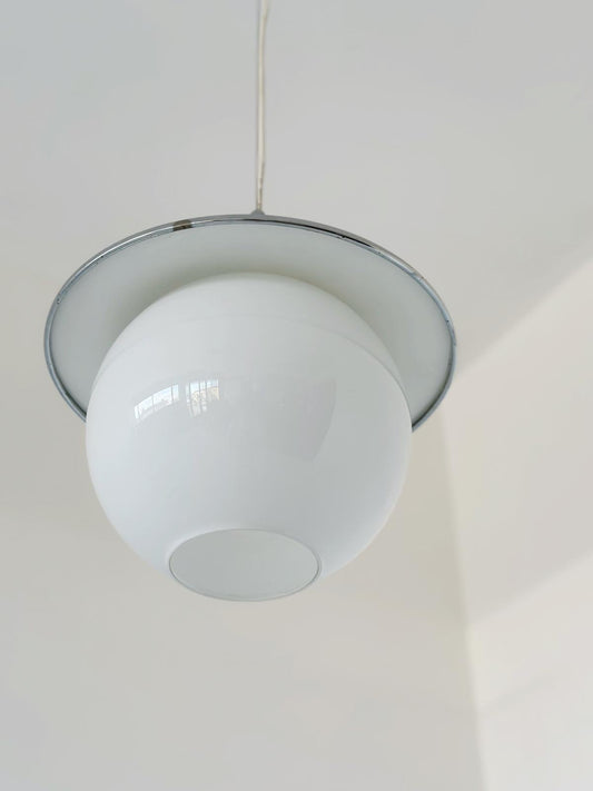 Lampadario cromo e vetro