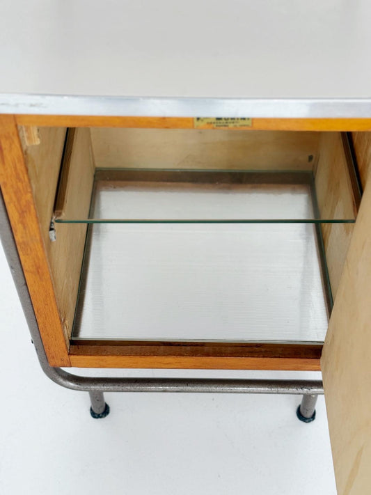 Functional Italian bedside table from the 1950s, made by F.lli Morini