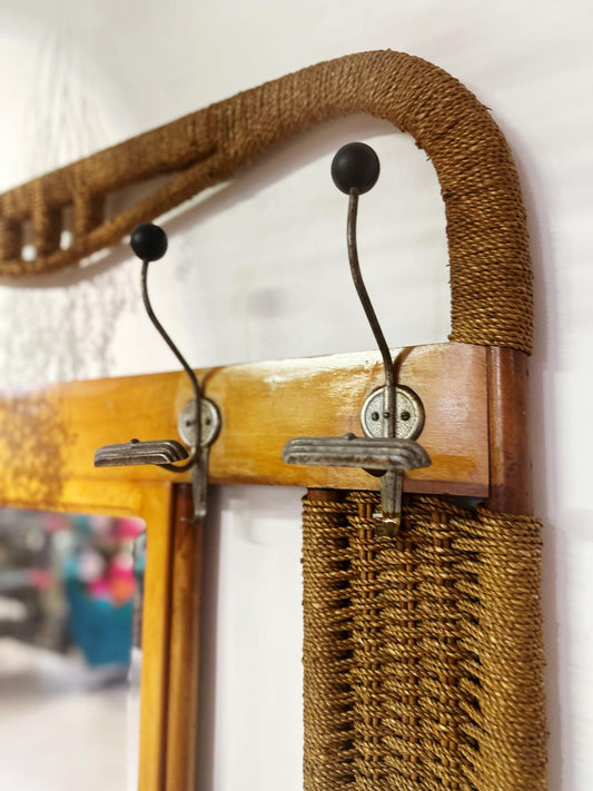 Appendiabiti in vimini e corda