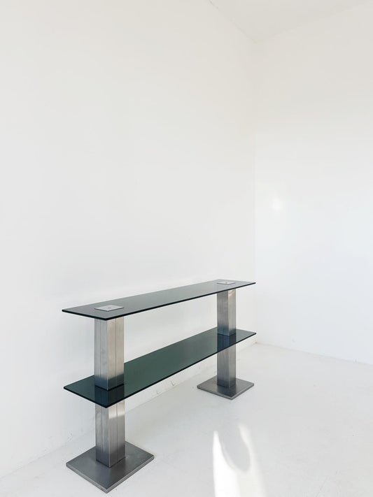 Glass and chrome consolle