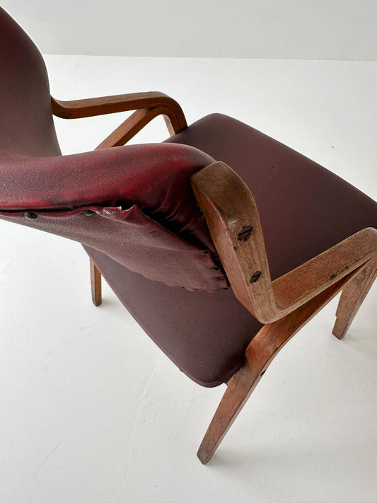 Pair of sky and wood chairs