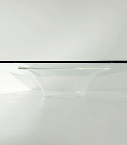 Plexiglass and crystal coffee table
