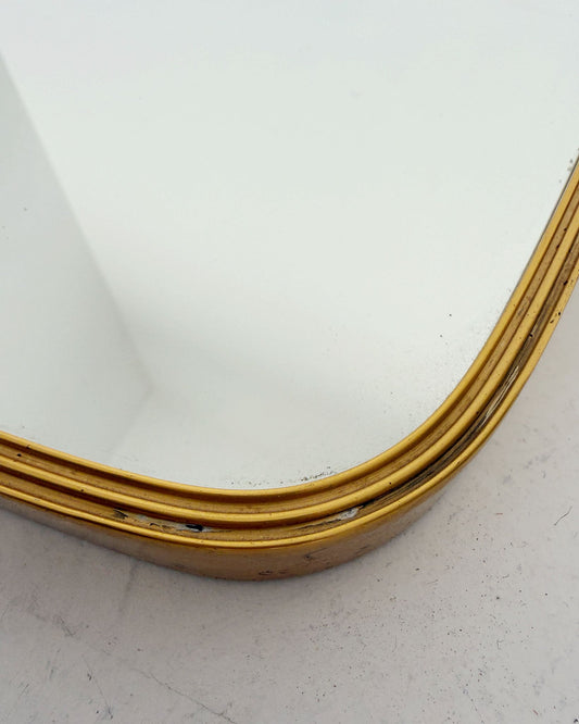 Italian modernist mirror with gilded shaped frame – 1950s
