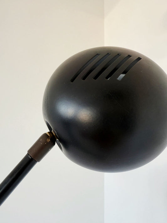 Piantana vintage in metallo nero, anni ’70 attribuita a Reggiani