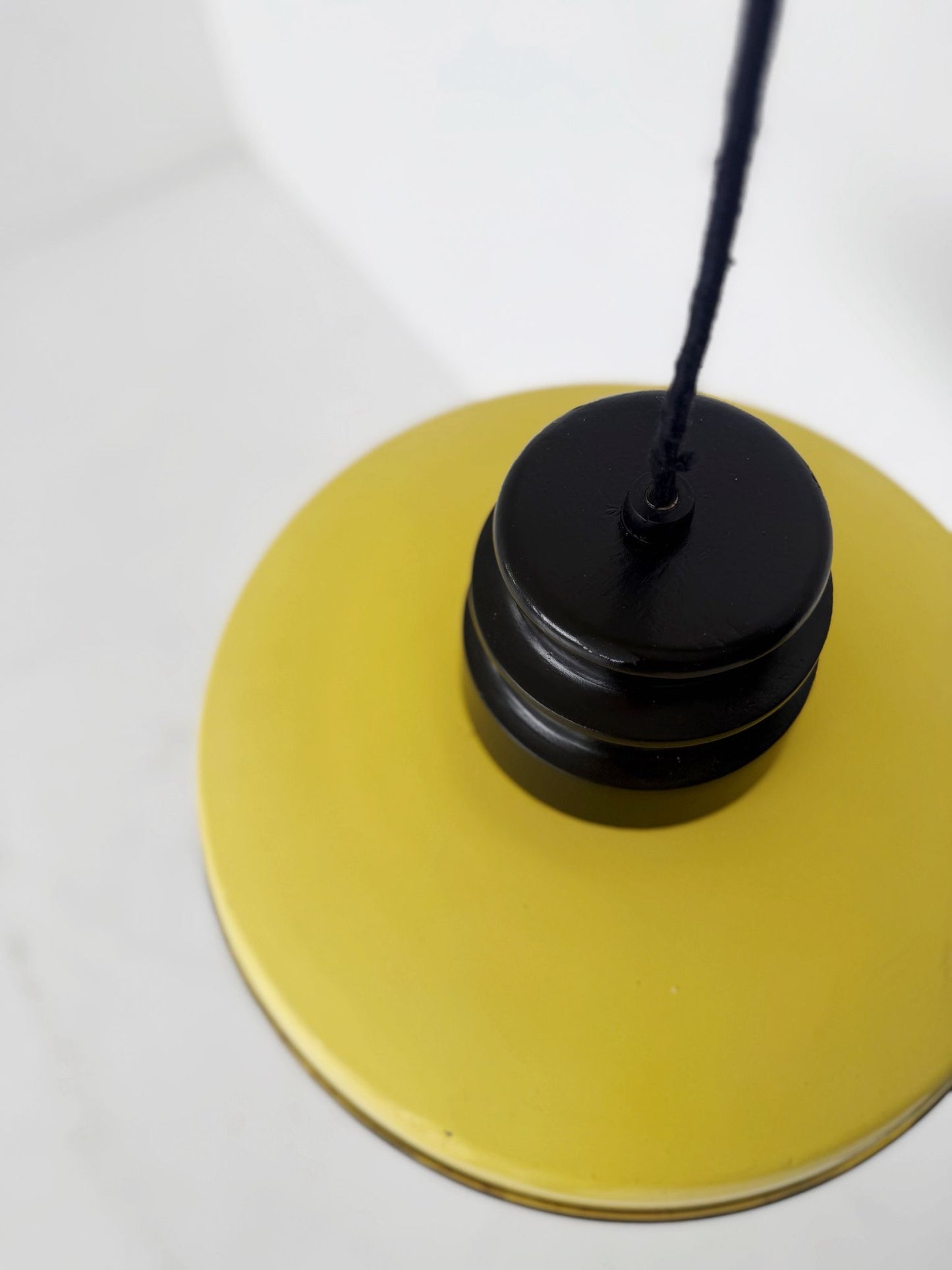 Yellow Industrial Pop Chandelier – 1970s
