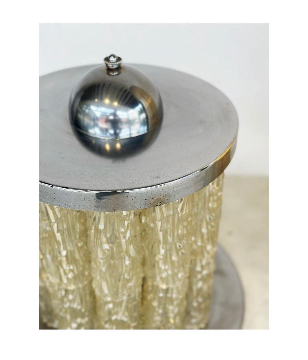 Chrome and plexiglass table lamp