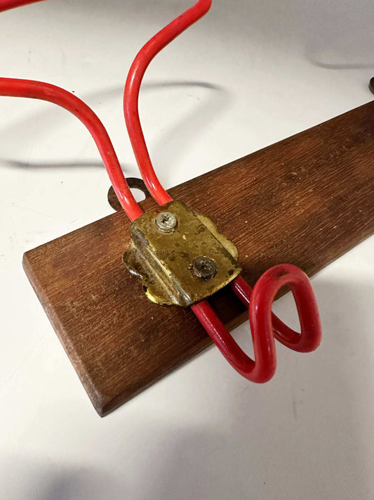 Wood and red hanger