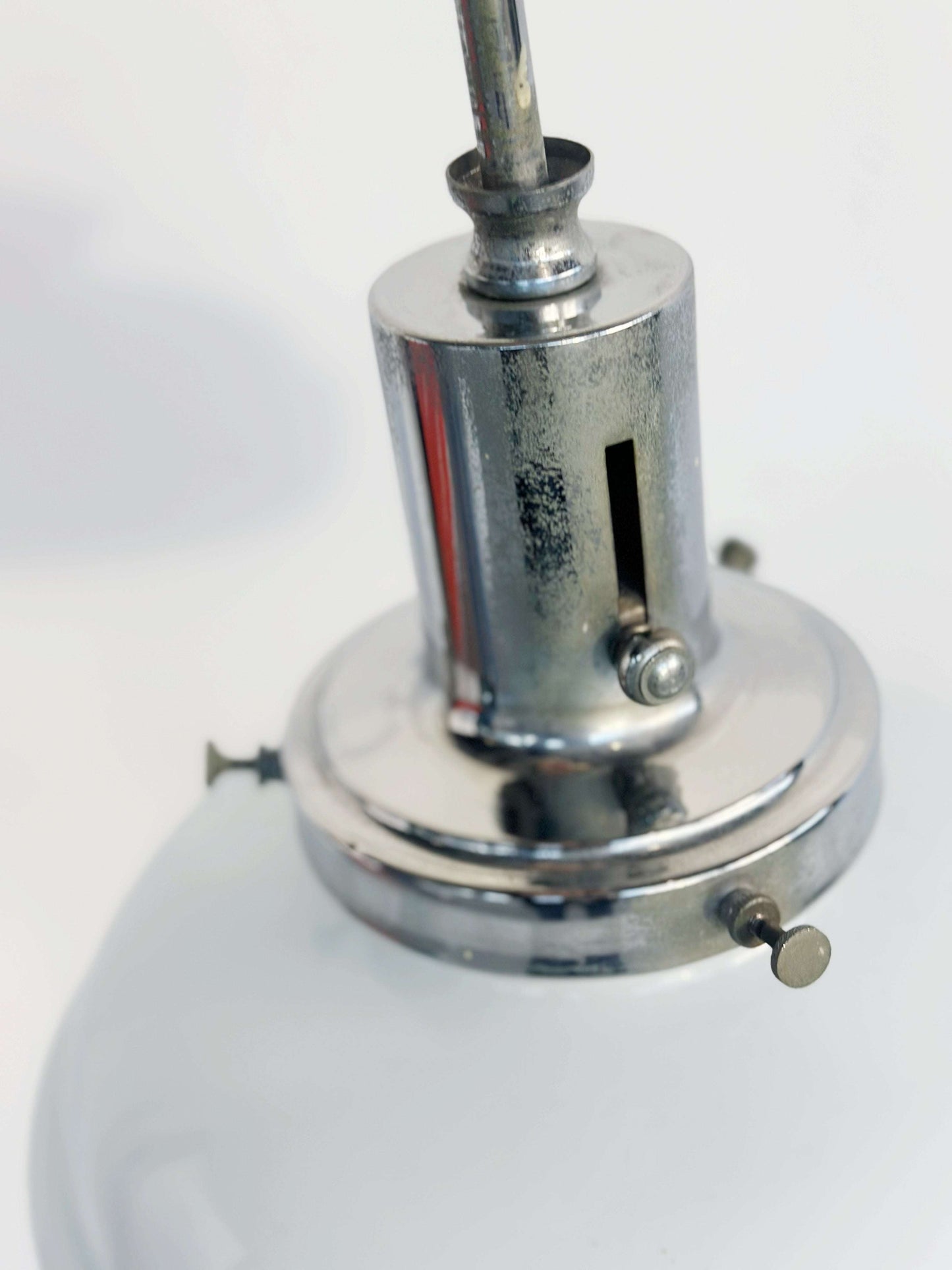 White glass chandelier