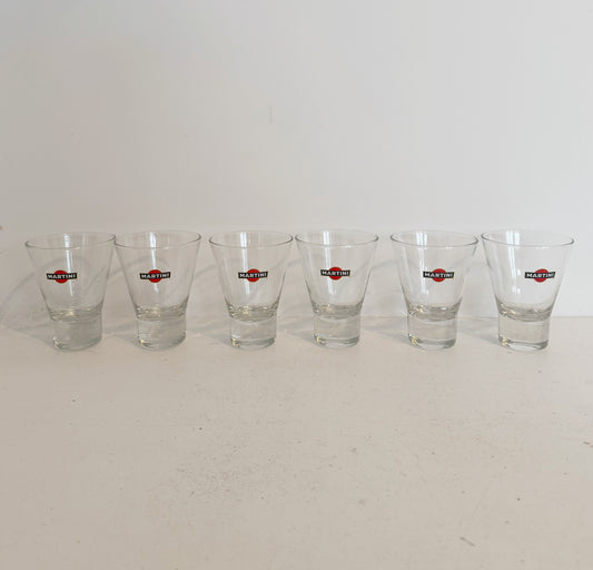 Six Martini glasses