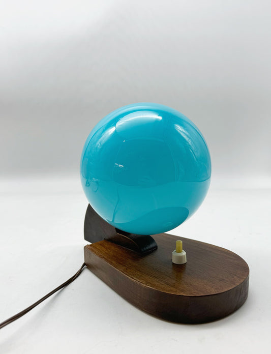 Small abat jour with wooden base