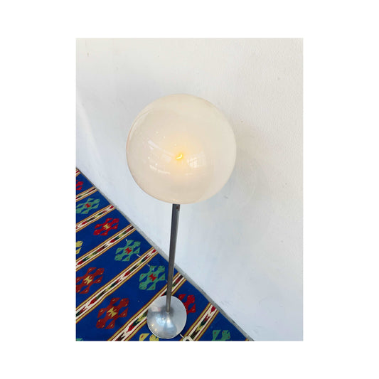 Chrome and glass floor lamp