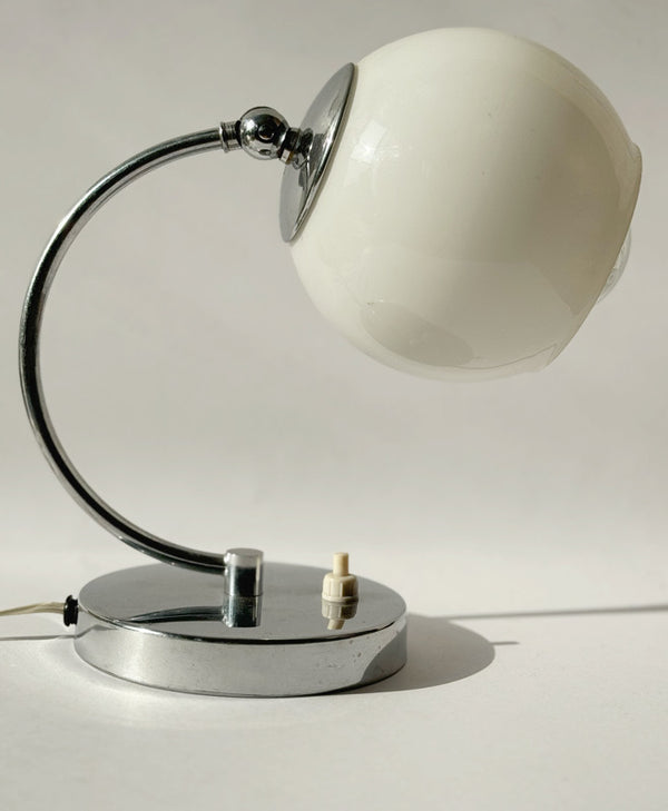 Chrome and glass small table lamp