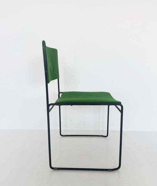 Green metal and fabric chair