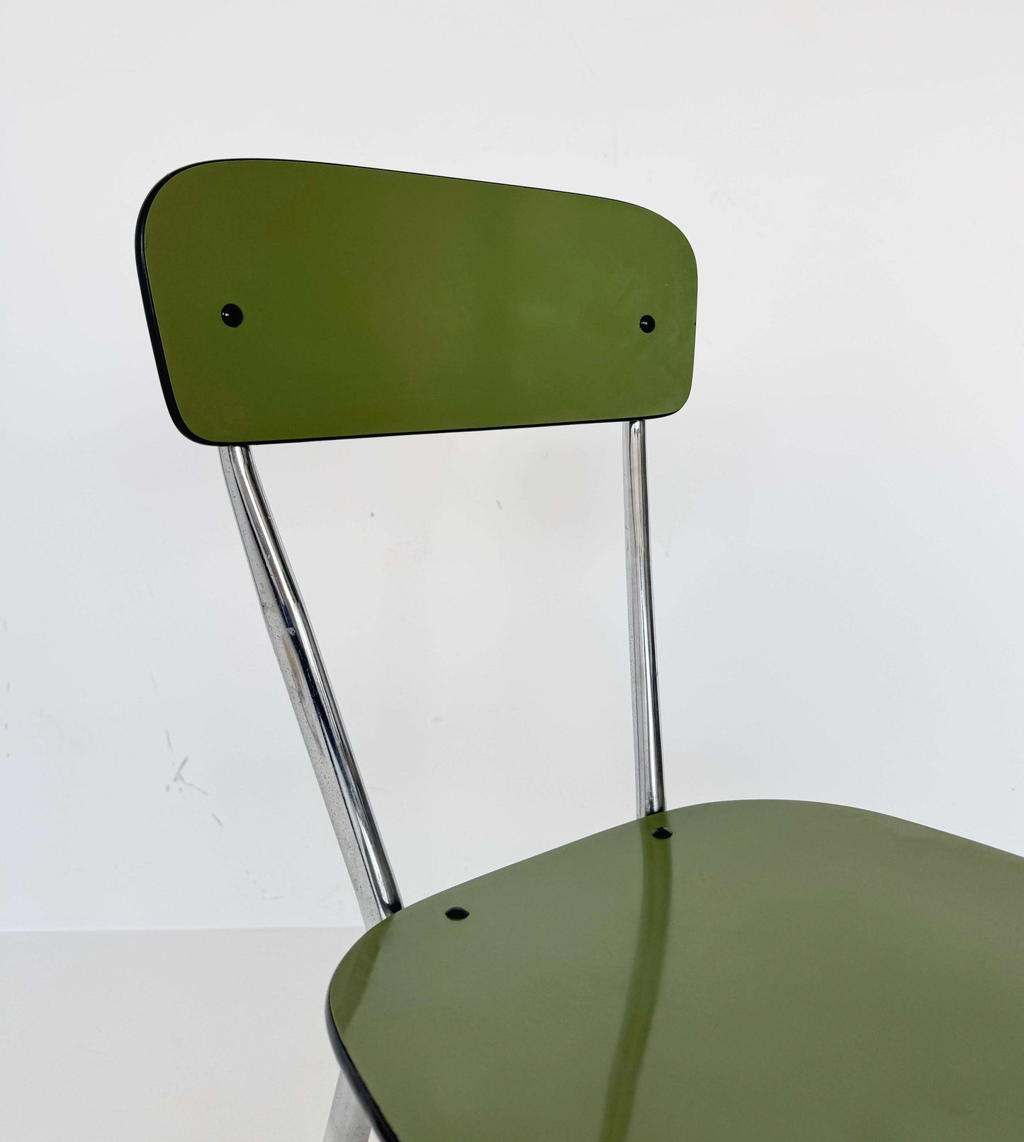 Green formica and metal chair