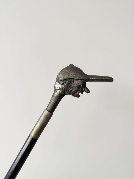 walking stick with caricatured figurative handle (late 19th – early 20th century)