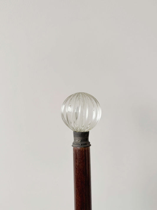 Wooden walking stick with glass knob