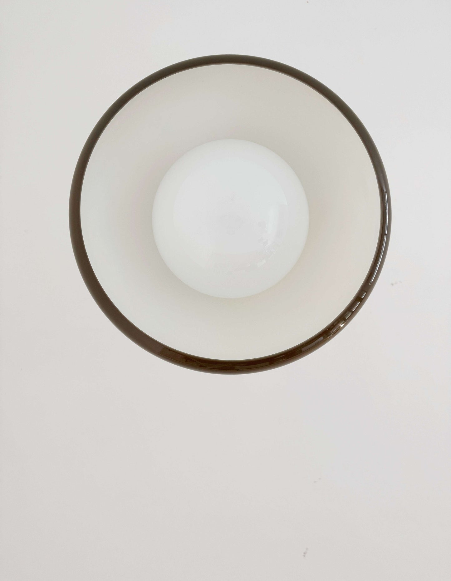 Vintage Tronconi chandelier in brown plexiglass and white glass