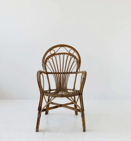 1960s wicker and rattan chair