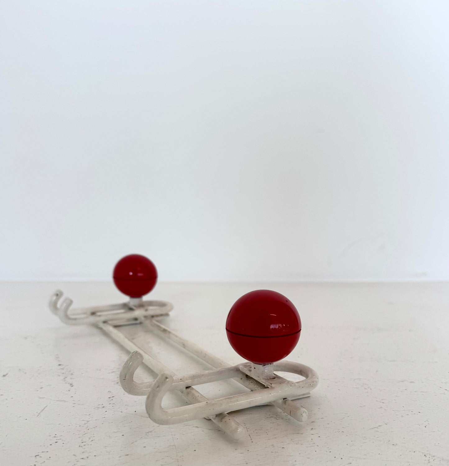 Small Vintage Wall Hook with Red Knobs