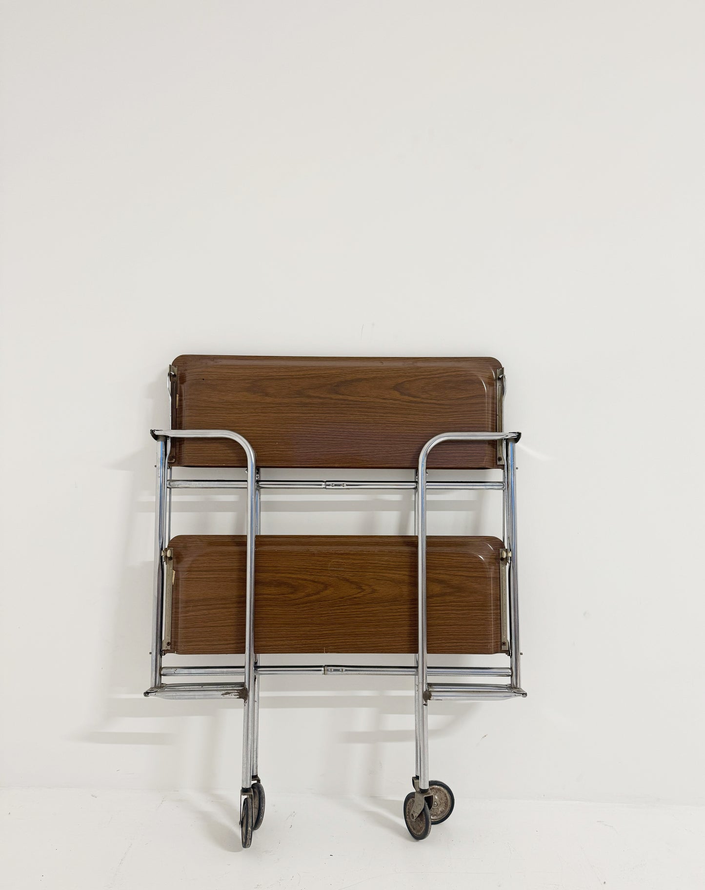 Folding vintage trolley with chrome frame