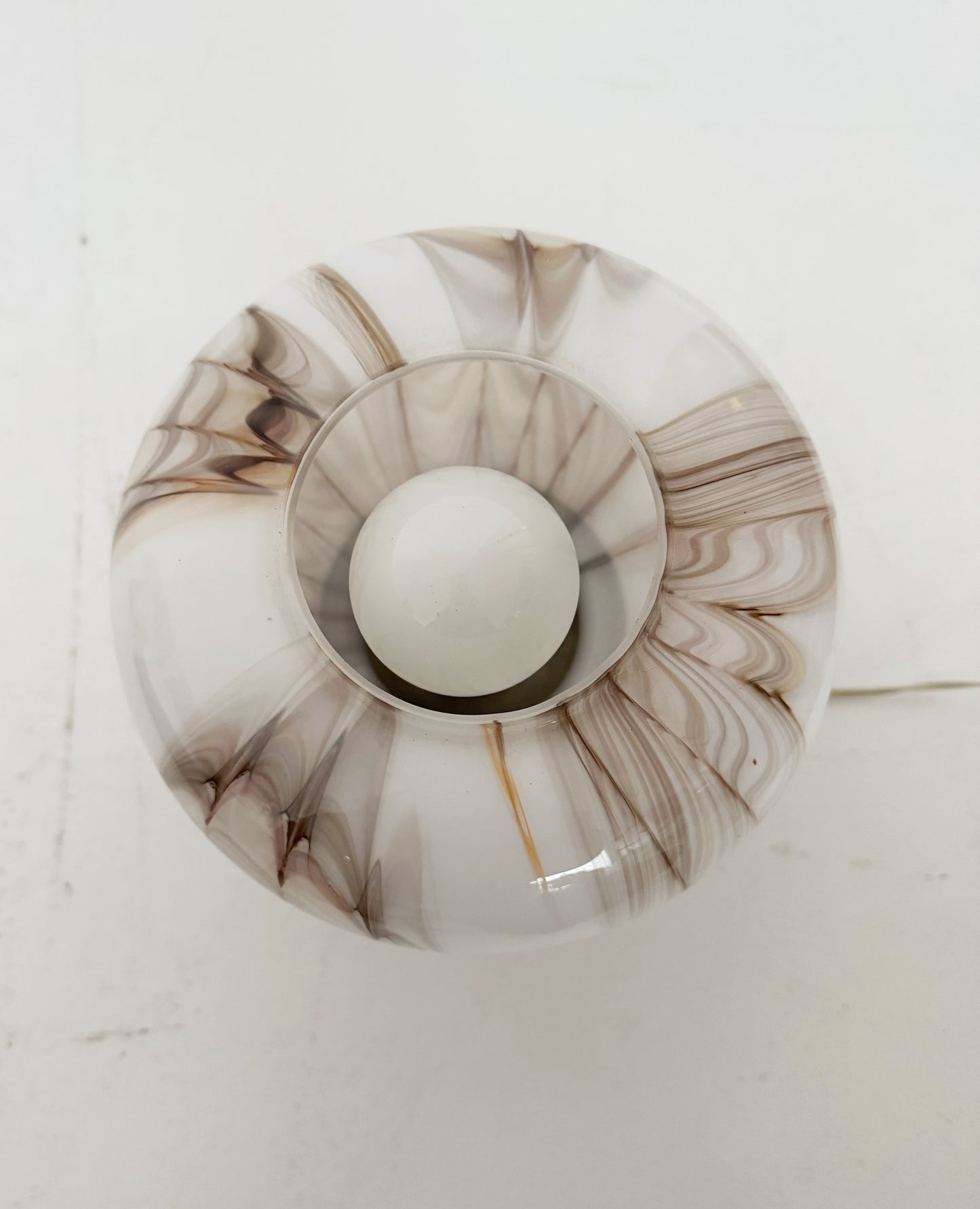 Lampada da tavolo vintage in vetro soffiato