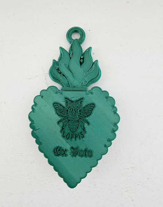 Silk green Sacred Heart Ex-Voto – Loppis | 3D Printing.