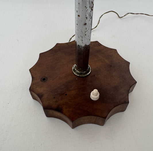 Lampada da tavolo con paralume plissettato – anni '50/'60