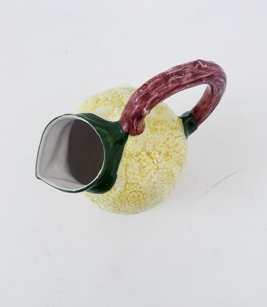 Caraffa in ceramica a forma di limone smaltata