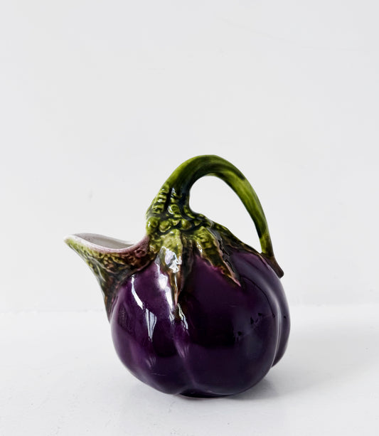 Caraffa in ceramica a forma di melanzana smaltata