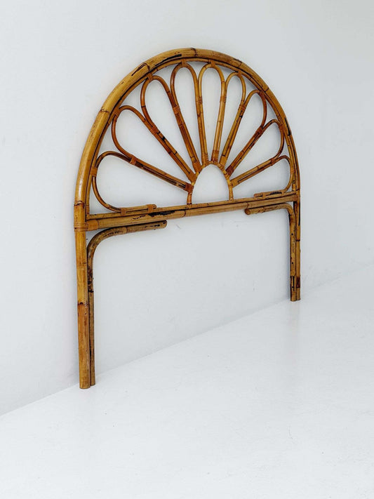 Bent bamboo and rattan headboard, 1970s