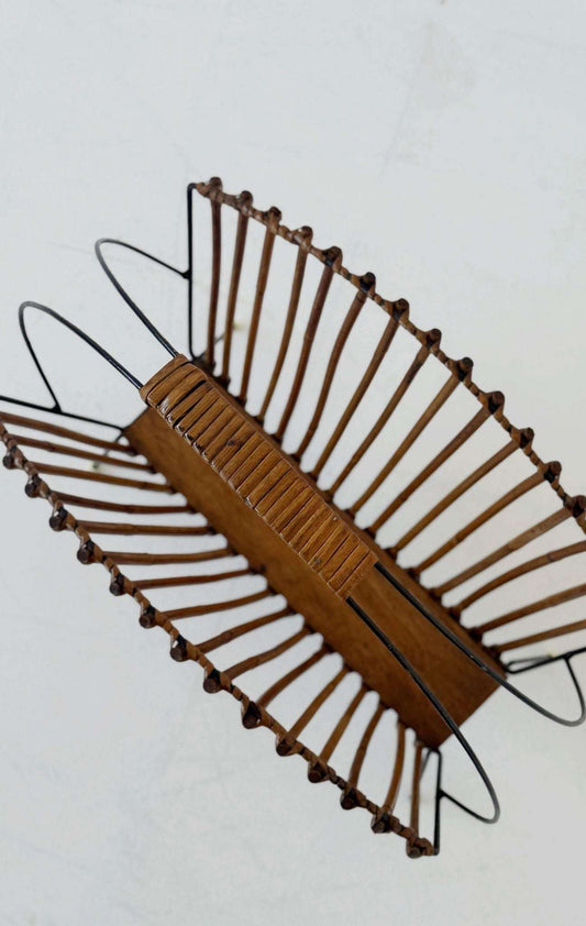 Bamboo and metal magazine rack