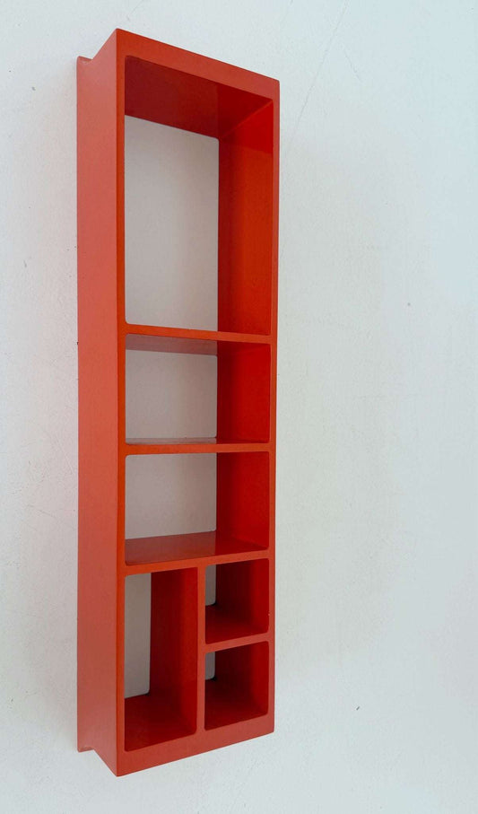 Modular shelf in orange lacquered wood – 1970s