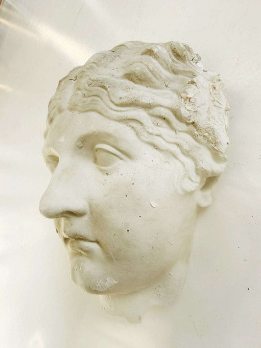 A plaster fragment depicting a female face