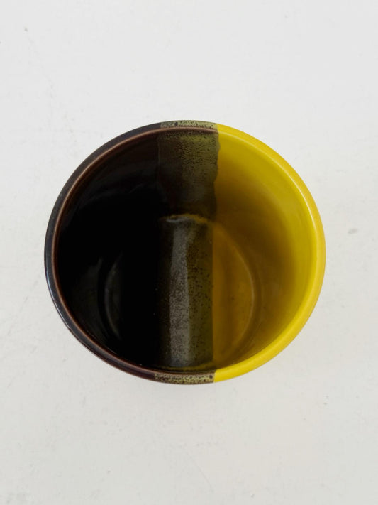 Vaso in ceramica smaltata bicolore, anni '60