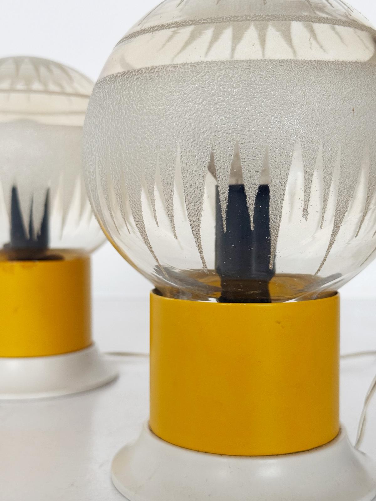 Coppia di lampade da tavolo serigrafate