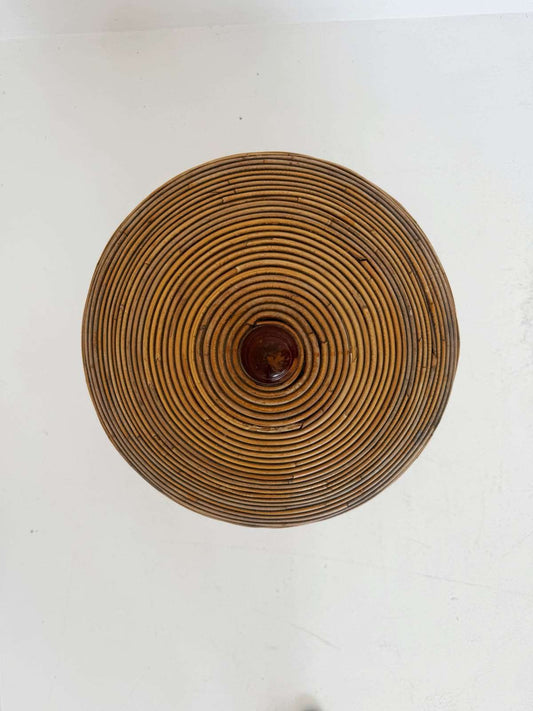 Rattan container with lid, second half of the 20th century.