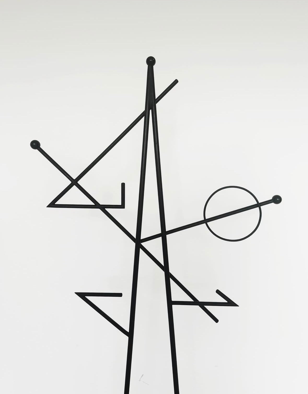 Iron rod floor coat rack