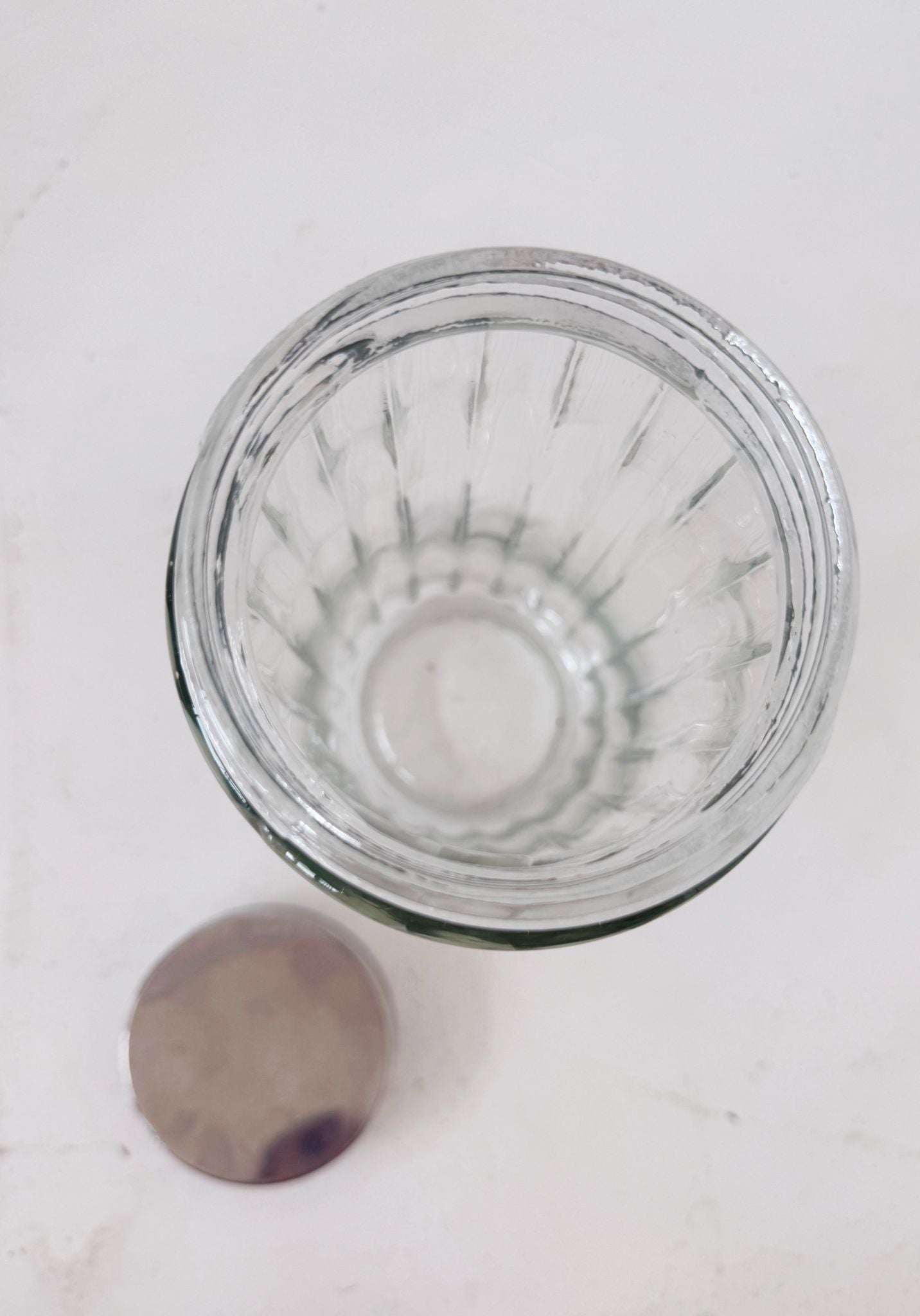 Pair of blown glass jars with metal lids, 1960s–1970s