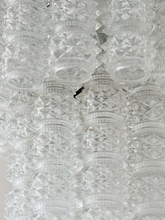 Modular pendant lamp in printed glass, 1970s