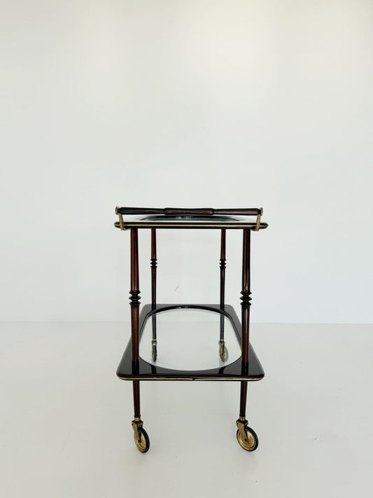 Glass and wood food trolley