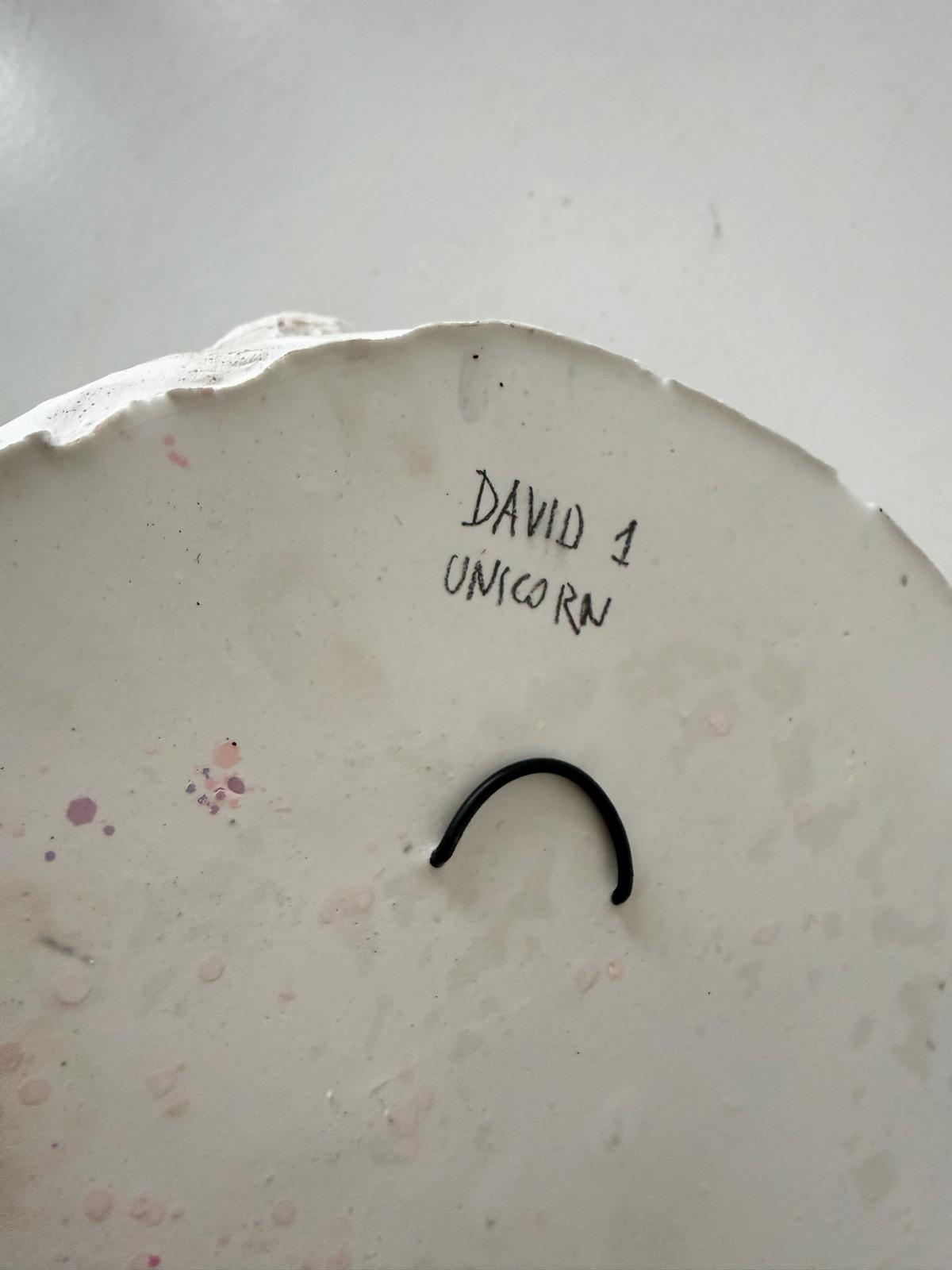 Frammento unicorno dal David — Calco in gesso, reinterpretazione contemporanea