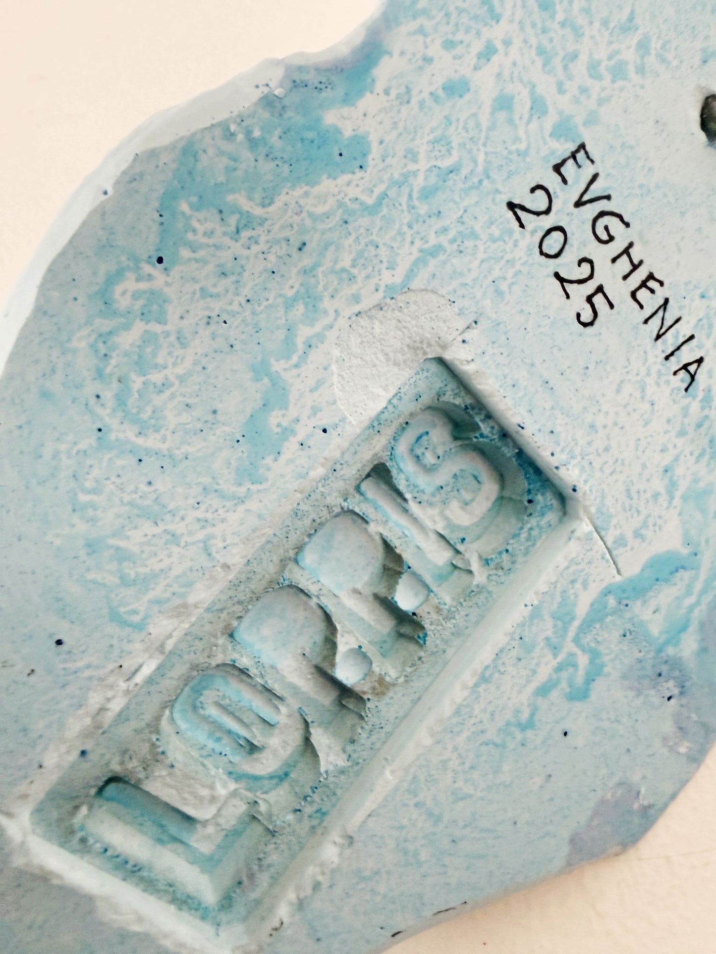 Hand-molded and finished gesso- Evghenia