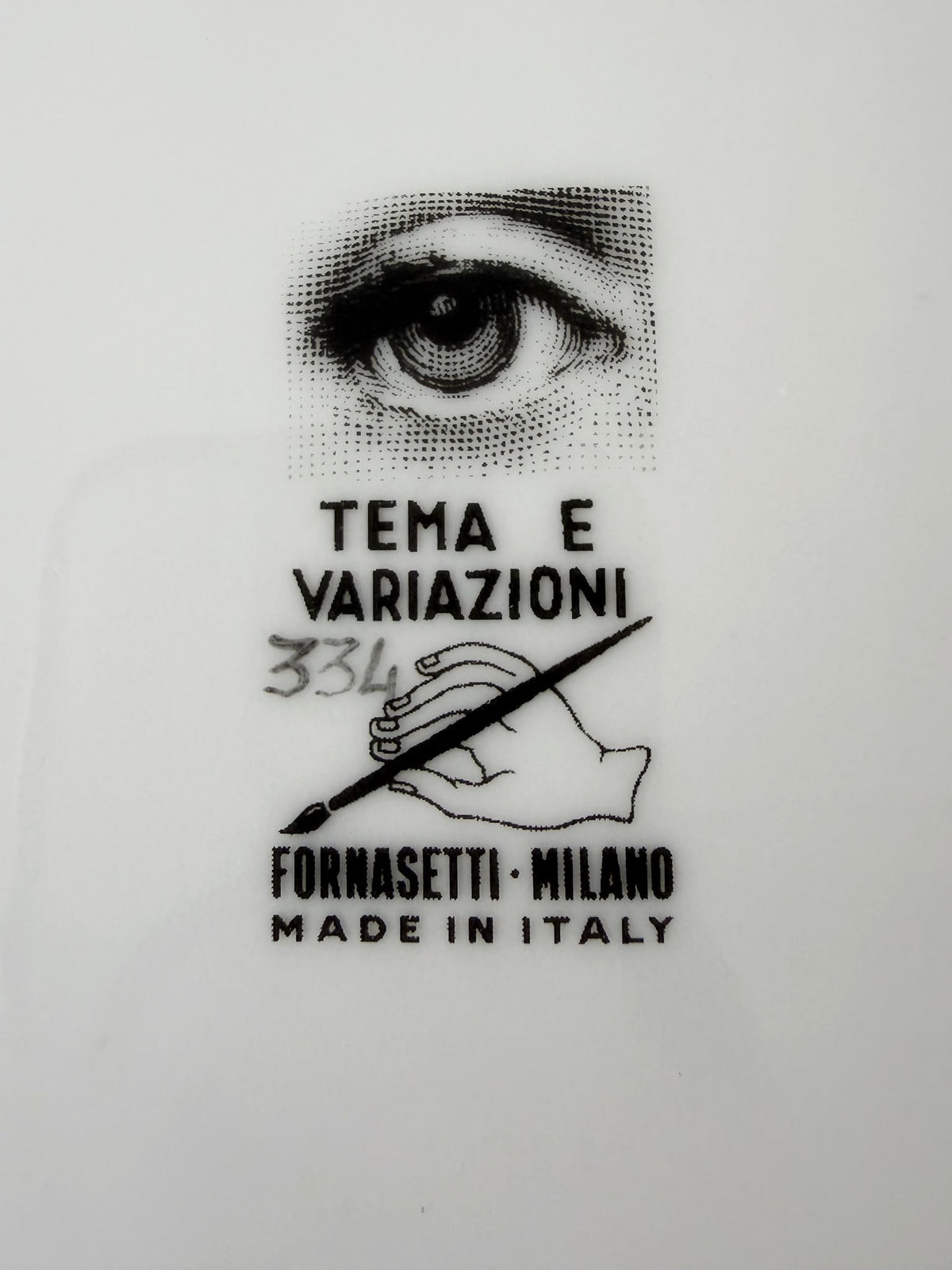 Piero Fornasetti, piatto “Tema e Variazioni” n. 334