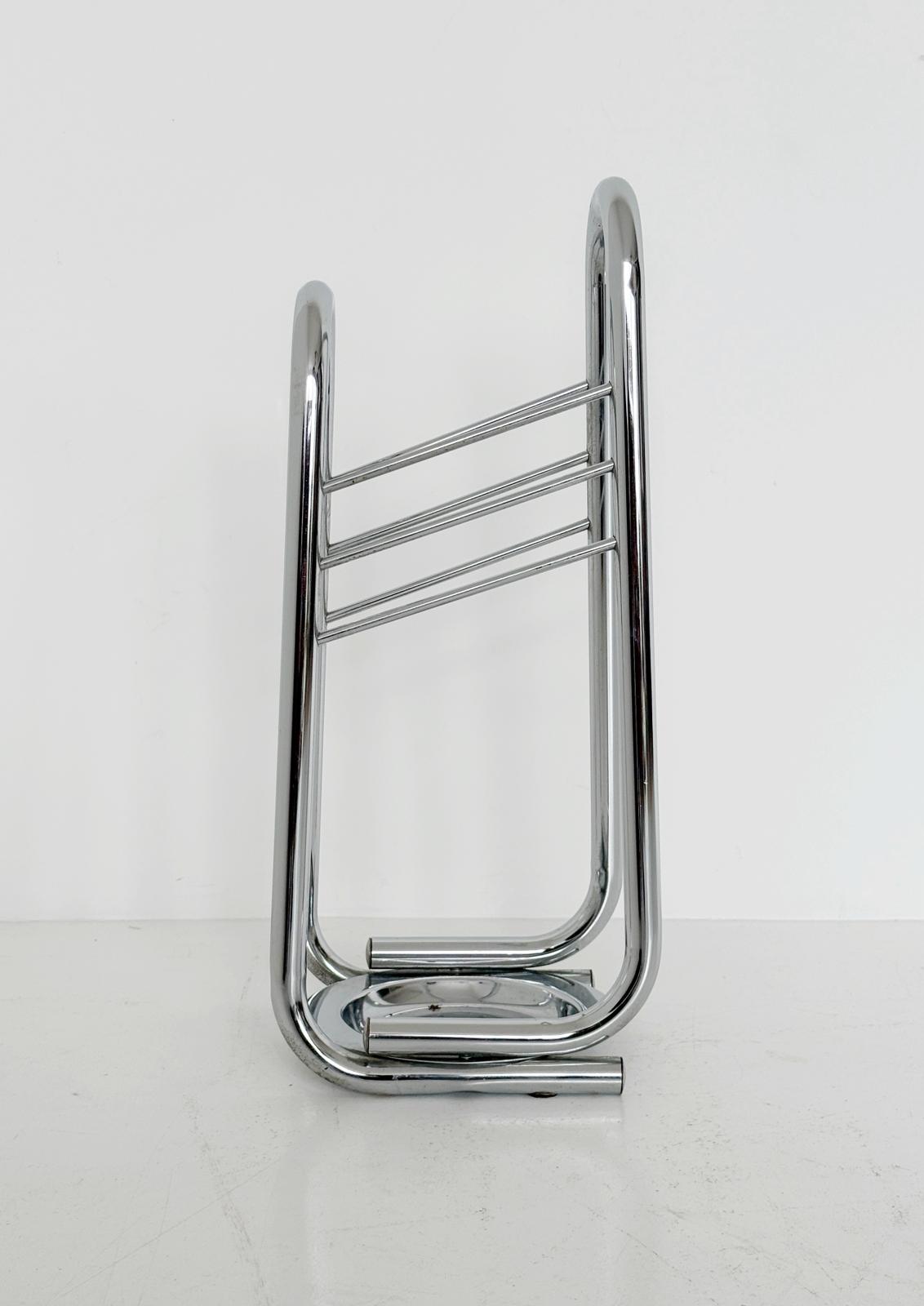 Portaombrelli in metallo cromato – design anni ’70