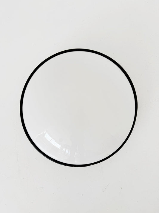 Applique rotonda in vetro opalino