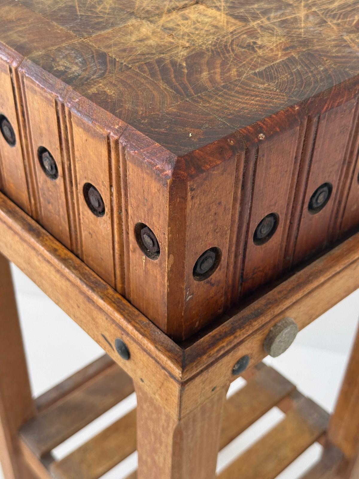 Butcher's block with integrated structure, 1950s