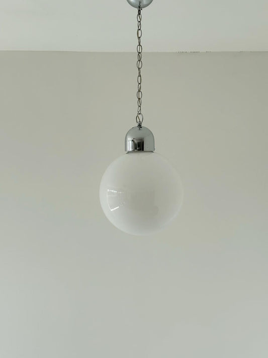 Glass and chrome chandelier