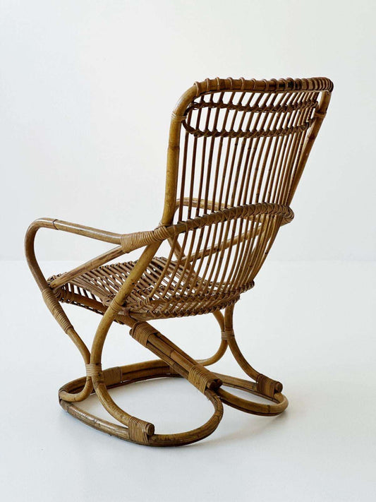 Wicker armchair, attr. Tito Agnoli