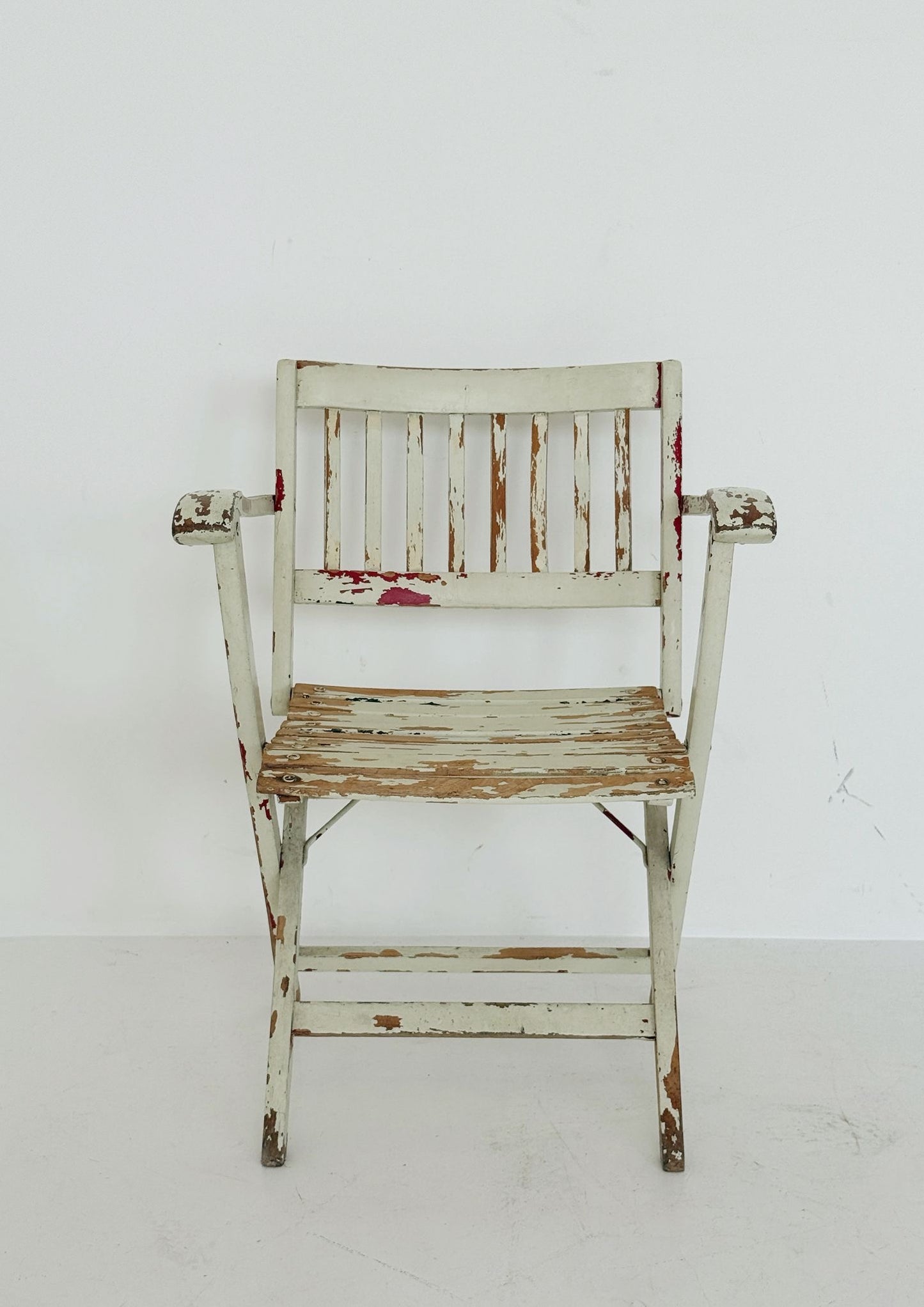Folding garden chair in lacquered wood, 1940s–1950s